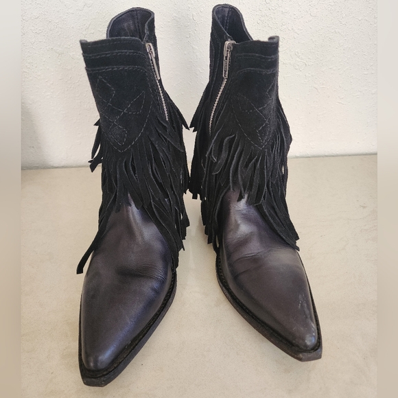 Free People Lawless Fringe Western Boots Western Fringe Size 38 7.5 - Picture 4 of 8